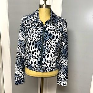 Lena Gabrielle Animal print crop jacket